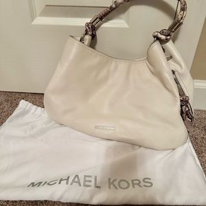 Michael Kors snakeskin off white cream shoulder bag purse.
